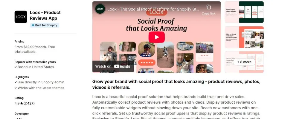 Loox Loyalty app 